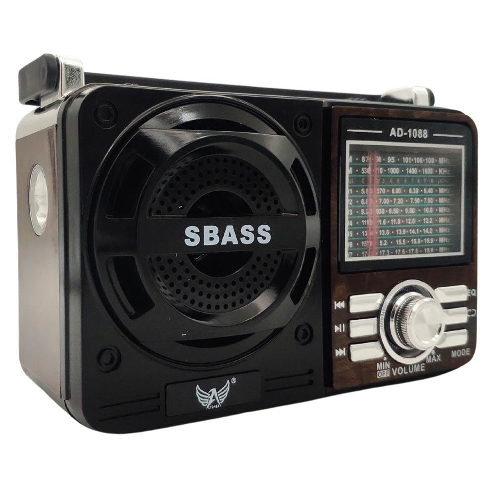 Radio Retro Analogico Radinho de Pilha Bluetooth Auxiliar Pendrive USB 3w Marrom