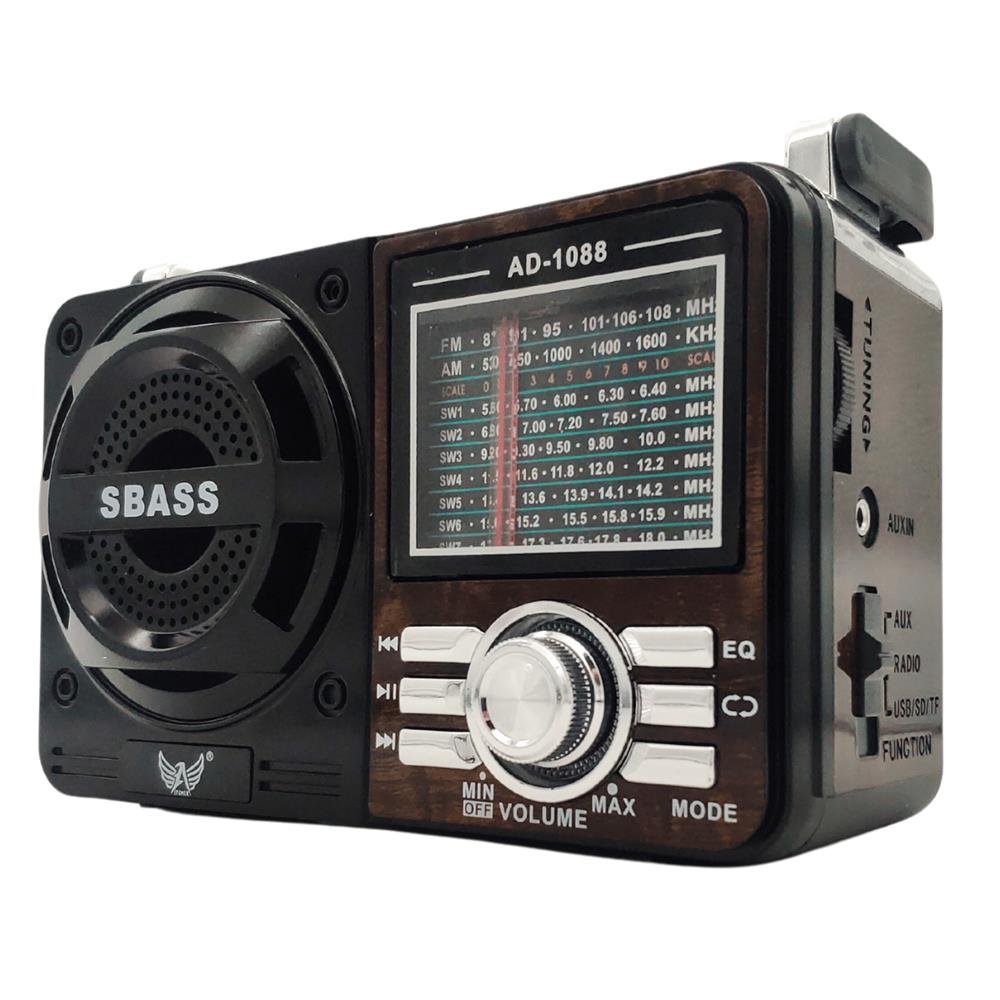 Radio Retro Analogico Radinho de Pilha Bluetooth Auxiliar Pendrive USB 3w Marrom