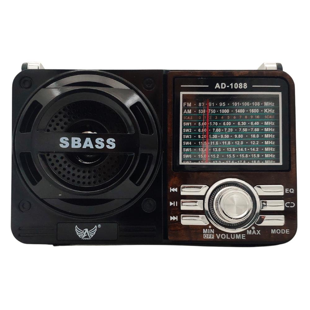 Radio Retro Analogico Radinho de Pilha Bluetooth Auxiliar Pendrive USB 3w Marrom