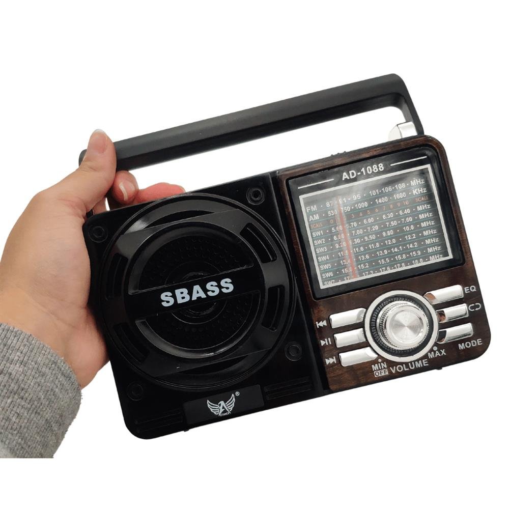 Radio Retro Analogico Radinho de Pilha Bluetooth Auxiliar Pendrive USB 3w Marrom