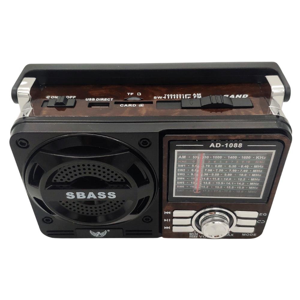 Radio Retro Analogico Radinho de Pilha Bluetooth Auxiliar Pendrive USB 3w Marrom
