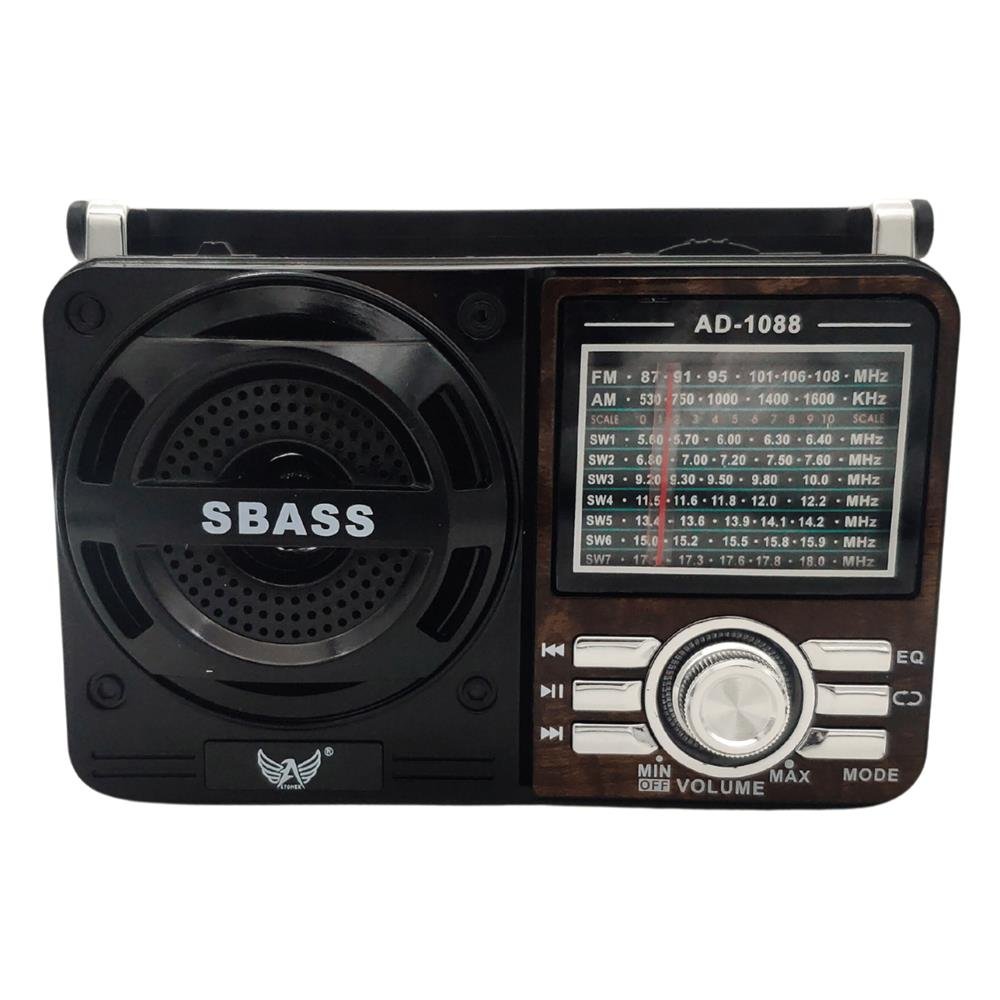 Radio Retro Analogico Radinho de Pilha Bluetooth Auxiliar Pendrive USB 3w Marrom