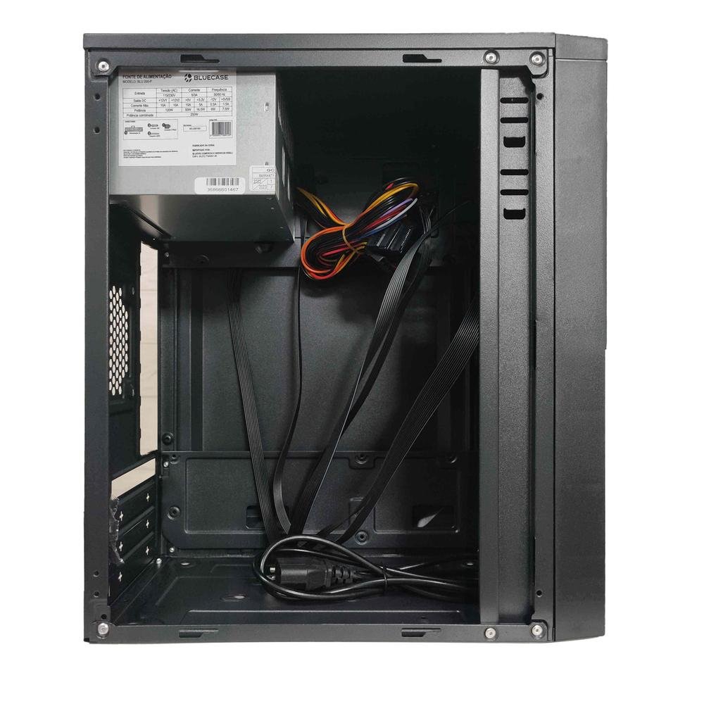 Gabinete com Fonte 200w - 1 Baia / Usb / Microatx / Mini-Itx Bluecase Bg-2001