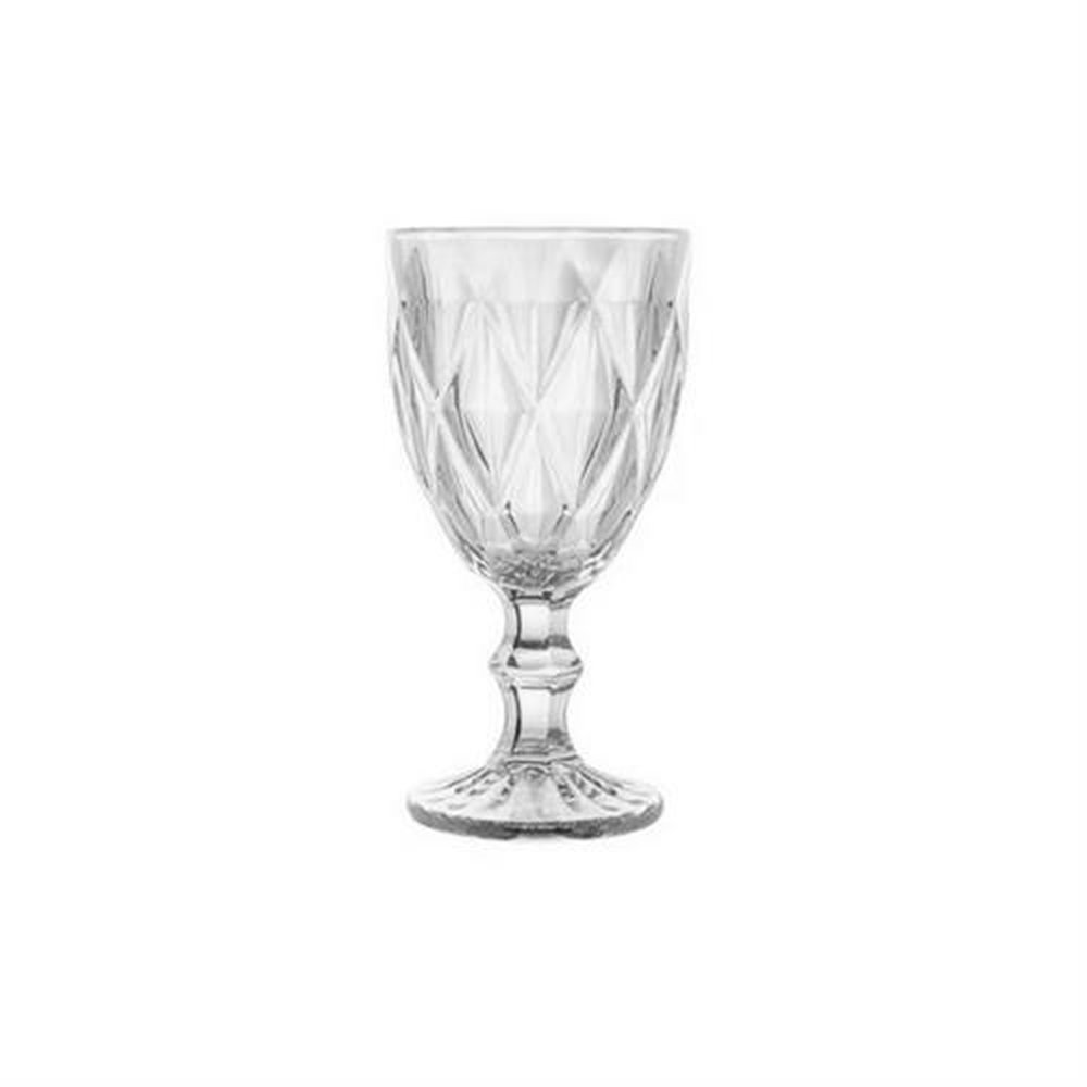 Taça de Água Diamante 300ml Linha Glass Plasvale - Transparente