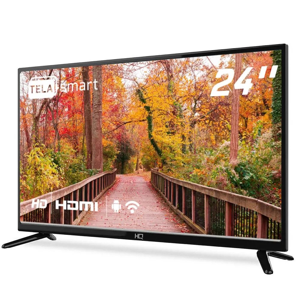 Smart Tv Hq 24" Led Hd, Hdr10, Conversor Digital, 3 Hdmi, 2 Usb, Wi-Fi, Android 11, Design Slim
