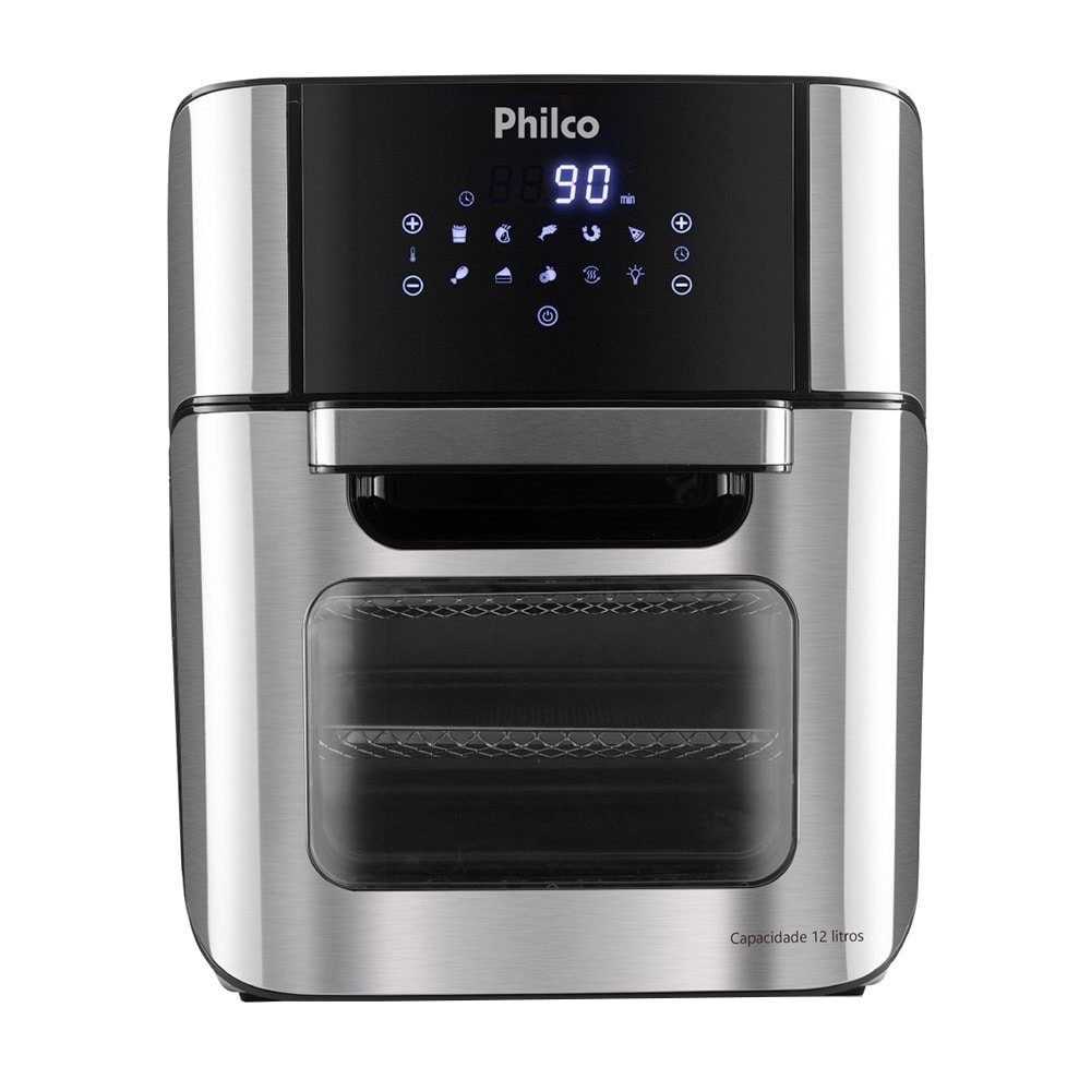 Fritadeira Air Fryer Philco Oven PFR2200P - 12 Litros, 2 em 1, 1800W, Preto 220V