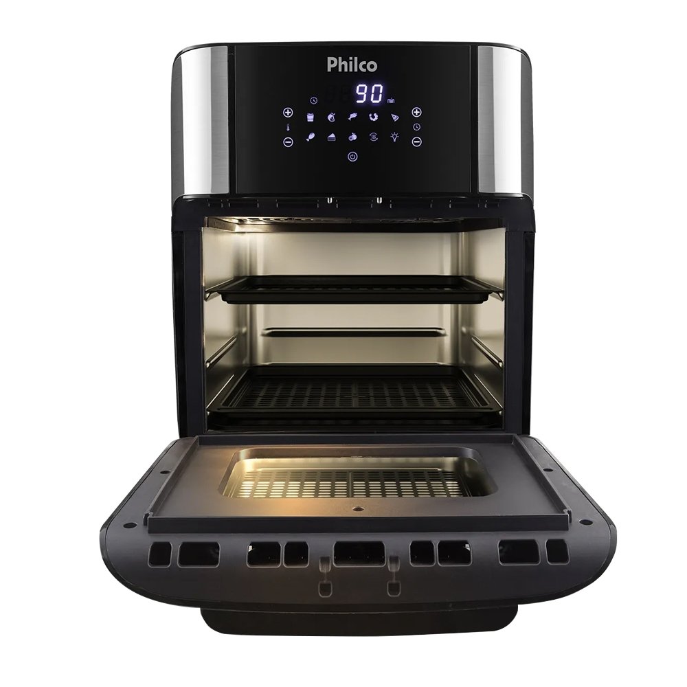 Fritadeira Air Fryer Philco Oven PFR2200P - 12 Litros, 2 em 1, 1800W, Preto 220V