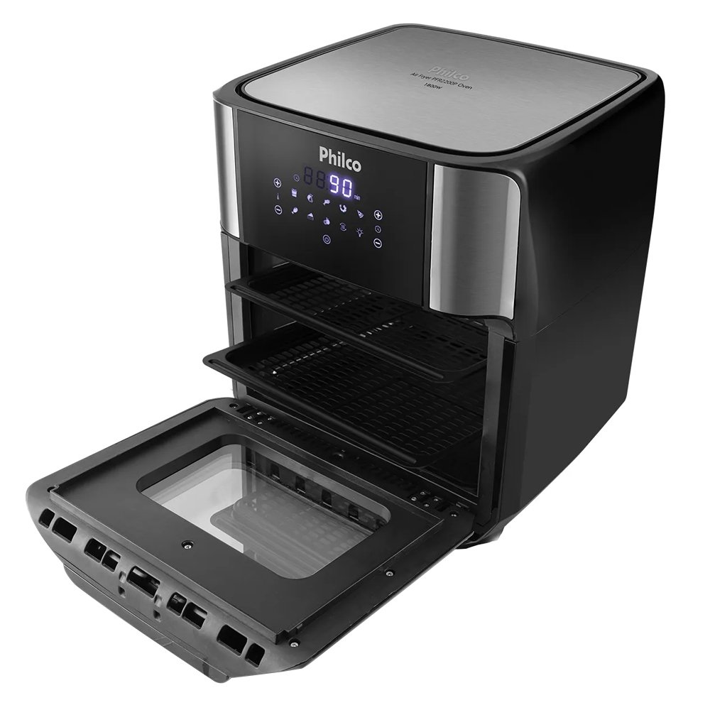 Fritadeira Air Fryer Philco Oven PFR2200P - 12 Litros, 2 em 1, 1800W, Preto 220V