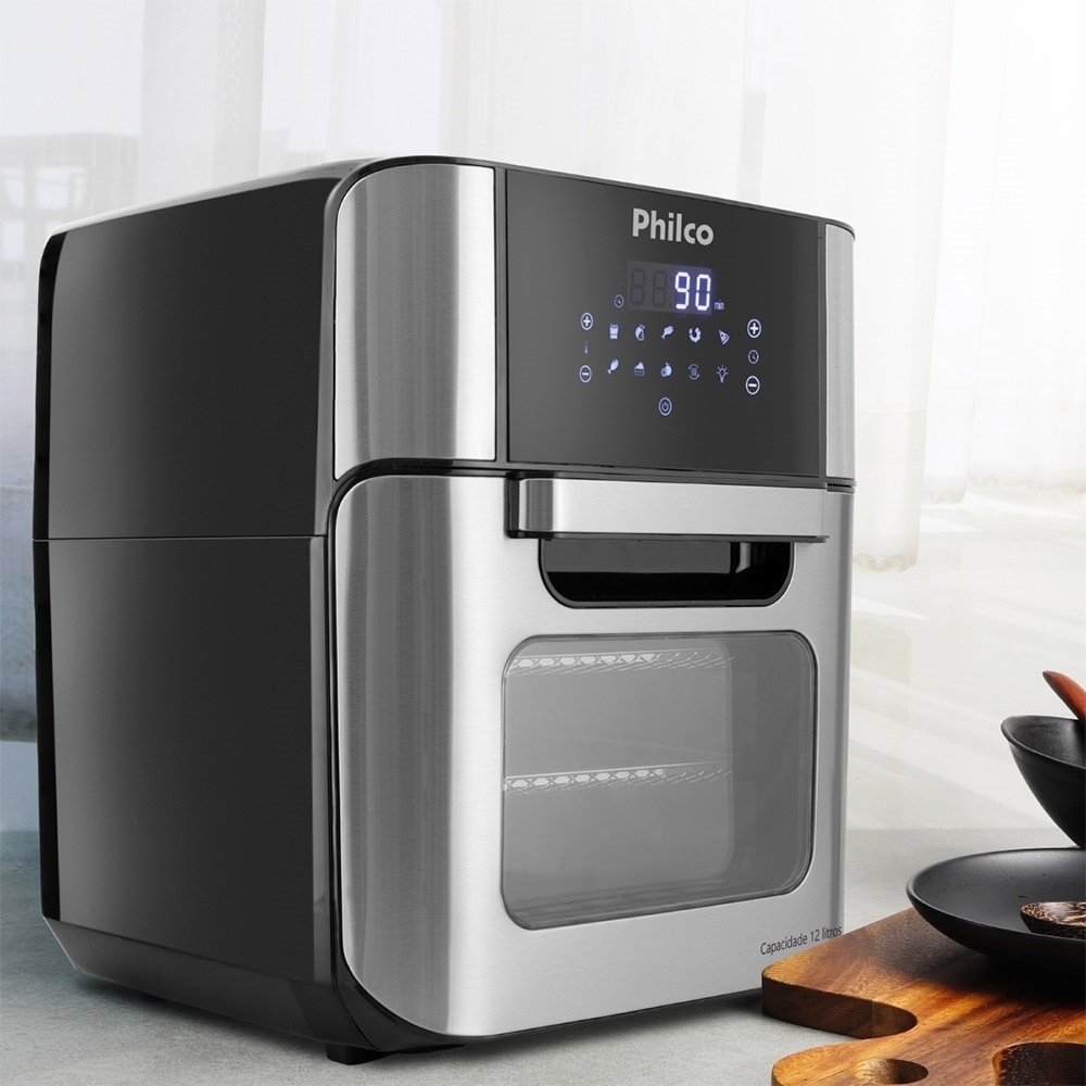 Fritadeira Air Fryer Philco Oven PFR2200P - 12 Litros, 2 em 1, 1800W, Preto 220V