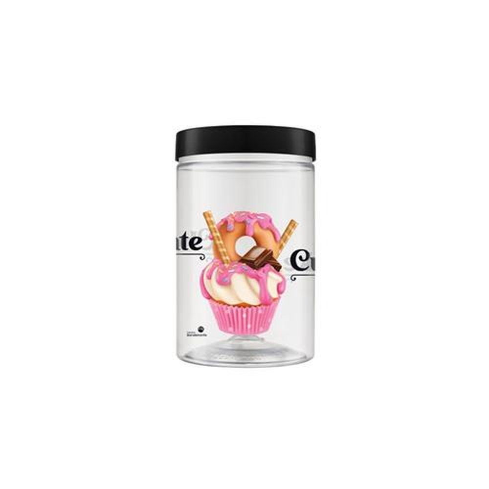 Pote Plástico 1,5L Redondo Decorado Cupcake Chocolate Bandeirante