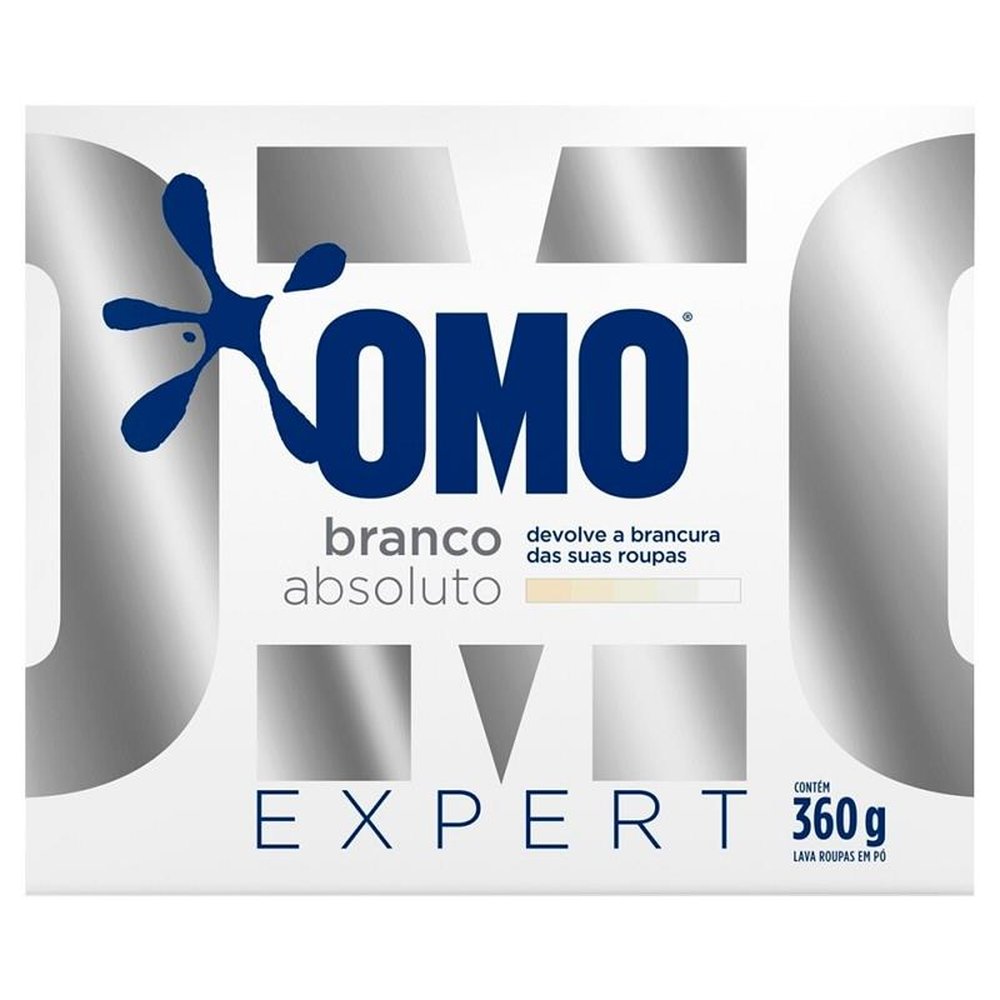 Sabão em Pó Omo Roupas Brancas Expert 360g - Embalagem com 24 Unidades