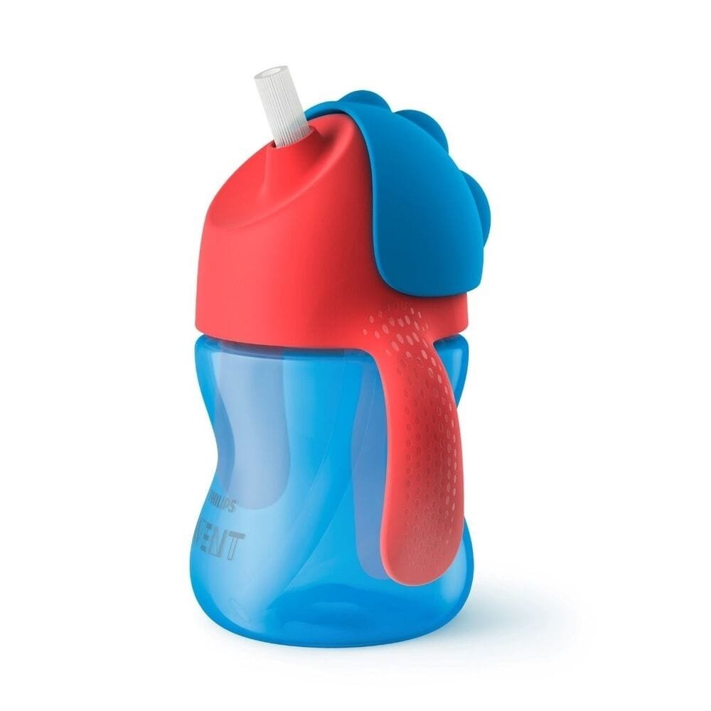 Copo Philips Avent SCF796/01 com Canudo Curvado 200ml Azul/Vermelho