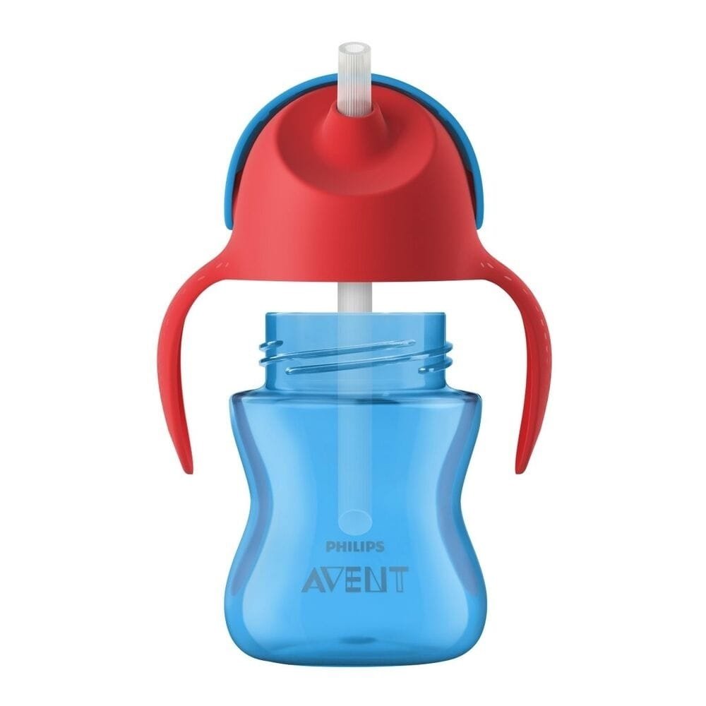 Copo Philips Avent SCF796/01 com Canudo Curvado 200ml Azul/Vermelho