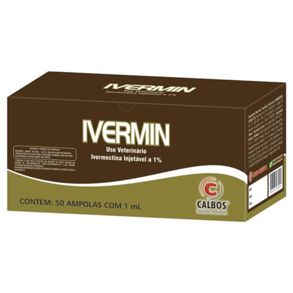 Ivermin Calbos 1ml com 50 Ampolas