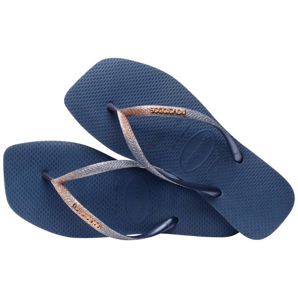 Havaianas Slim Square Glitter 0089 Azul Indigo 35/36 com 12 Pares