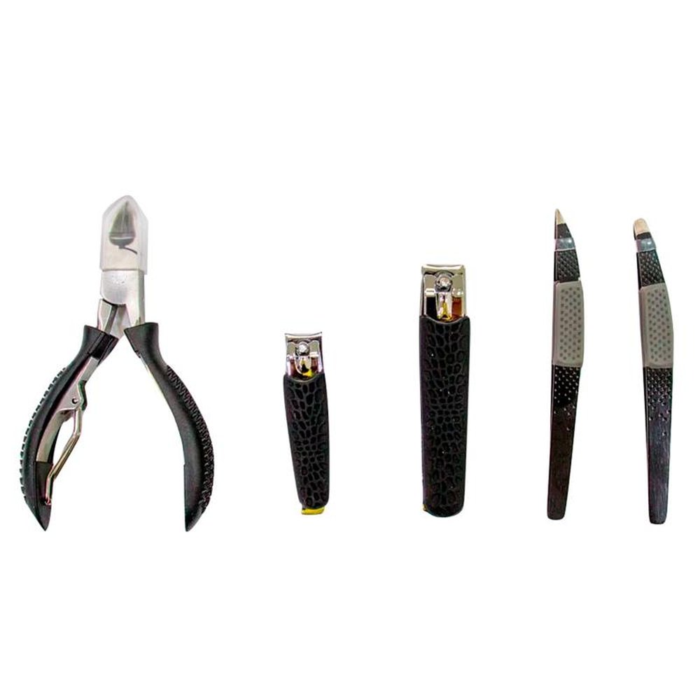 Kit Masculino De Cuidados Pessoais Com 5 Itens: Alicate, Cortadores De Unhas E Pinças
