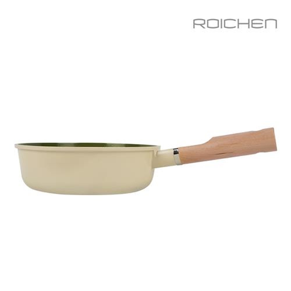 Frigideira Cerâmica Antiaderente Roichen - Indução - 28 cm - Marfim + Verde- ALTA