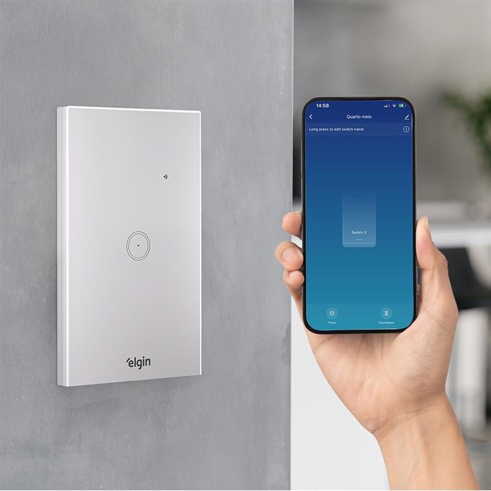 Interruptor Inteligente Wifi 1 Botão Touch Elgin