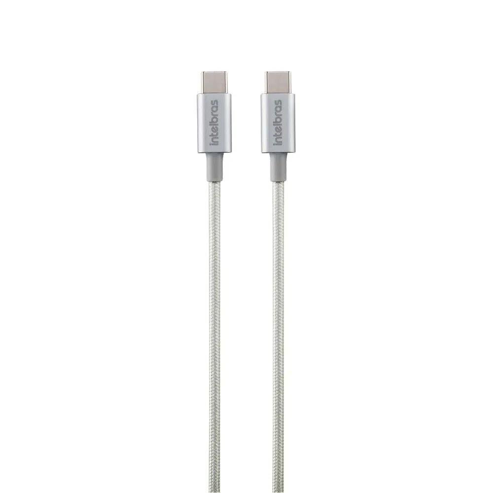 Cabo USB-C + USB-C Intelbras 1,5m Nylon Branco