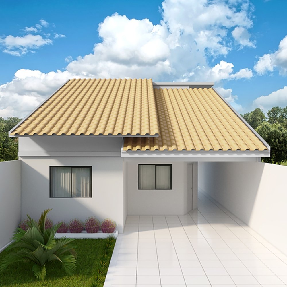 Telha PVC Colonial Afort Marfim 2,30 x 0,86m 5 Ondas