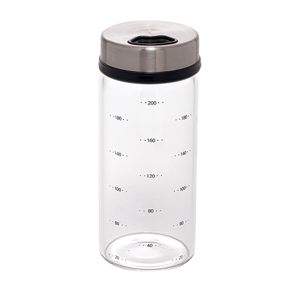 Pote Porta Mantimentos 200ml - Redondo; Produzido Em Vidro Borossilicato C/ Tampa Inox; Medidas Descritas em MLs, Possui 3 Tipos De S&#225