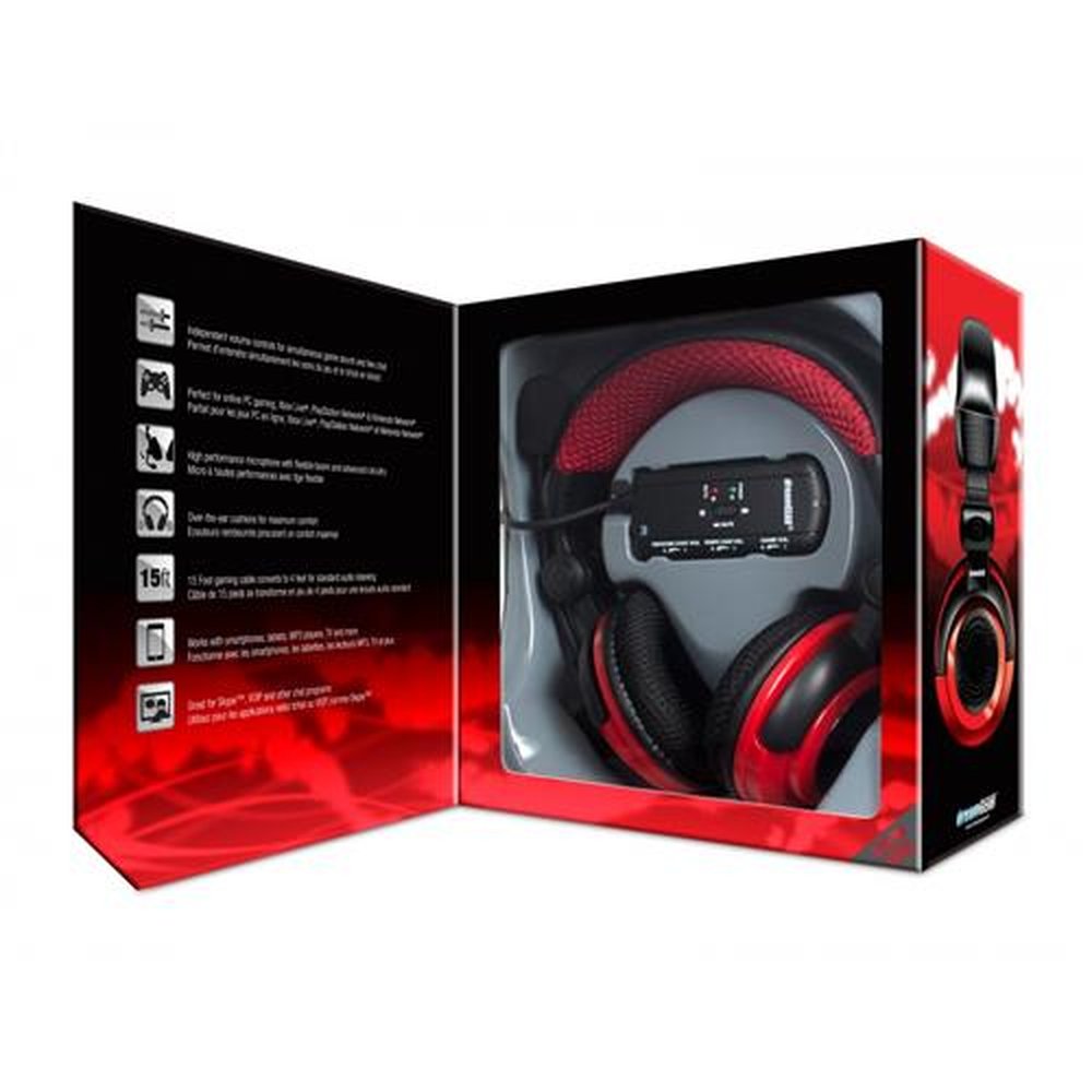 Fone De Ouvido Headset Gamer Universal Elite Dreamgear DGUN-2571 Preto E Vermelho
