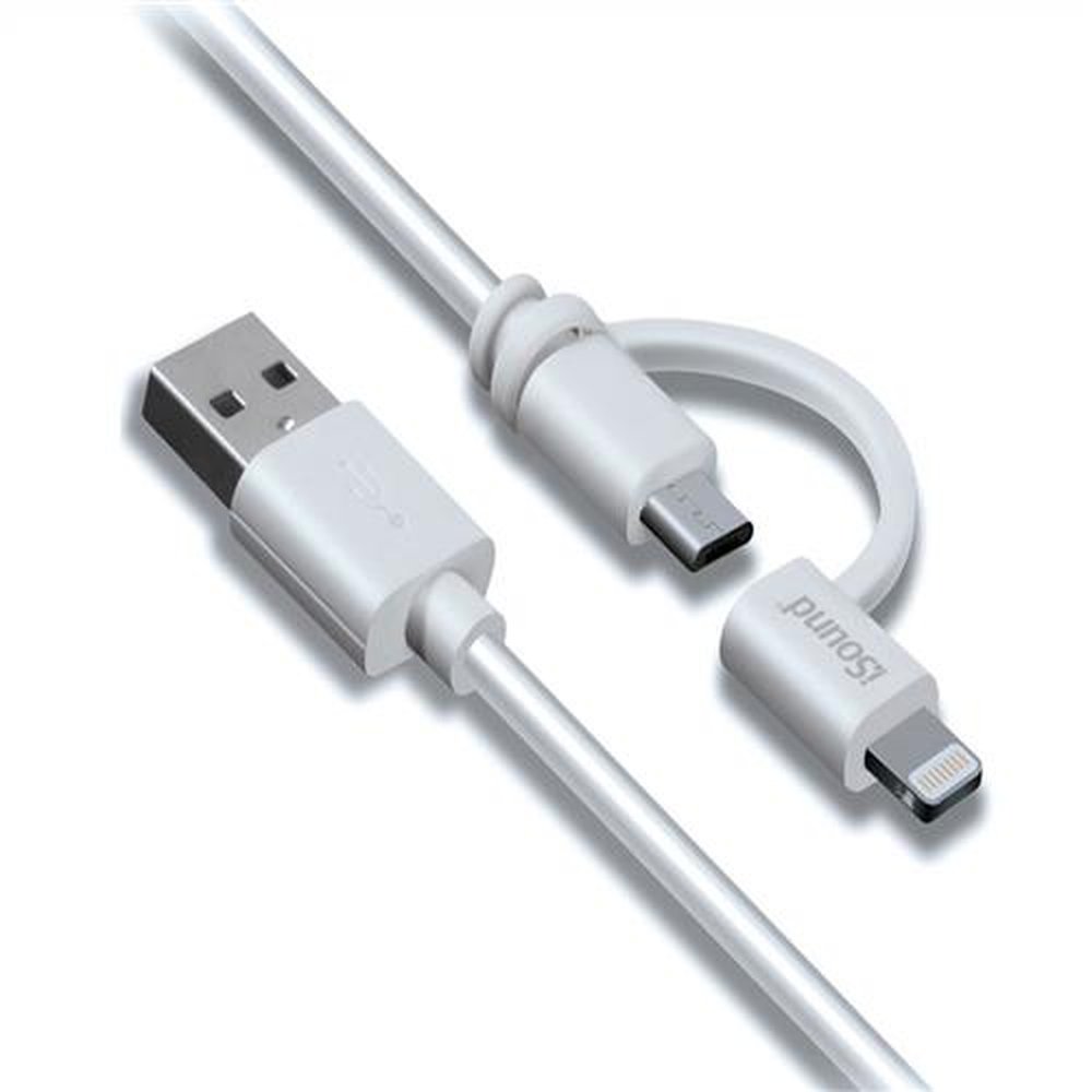 Cabo De Carga 2X1: Lightning + Micro USB Para IPhone, IPad E IPod