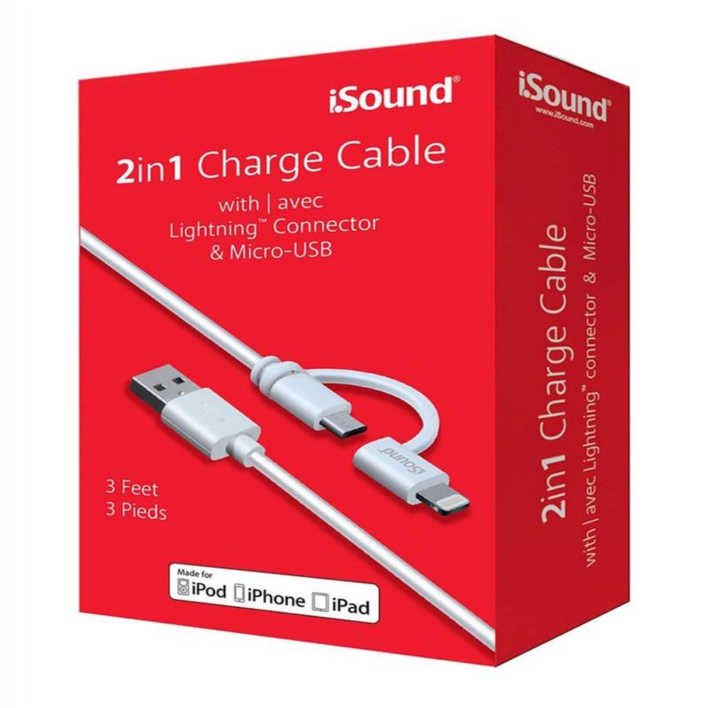 Cabo De Carga 2X1: Lightning + Micro USB Para IPhone, IPad E IPod
