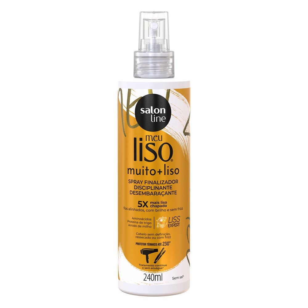 Defrizante Salon Line Meu Liso Muito + Liso Protetor Térmico Spray 240ml