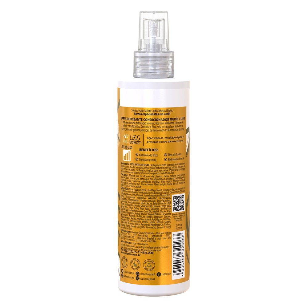 Salon Line Protector Térmico Muito+Liso – Hitzeschutz-Spray Bis 230°C, 200 Ml, Für Glattes, Geschmeidiges Haar