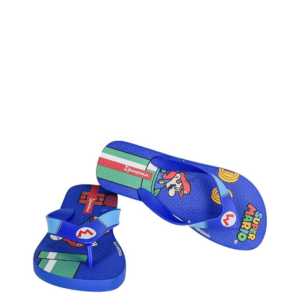 Chinelo Infantil Super Mario Ipanema Azul - Grade com 12 pares