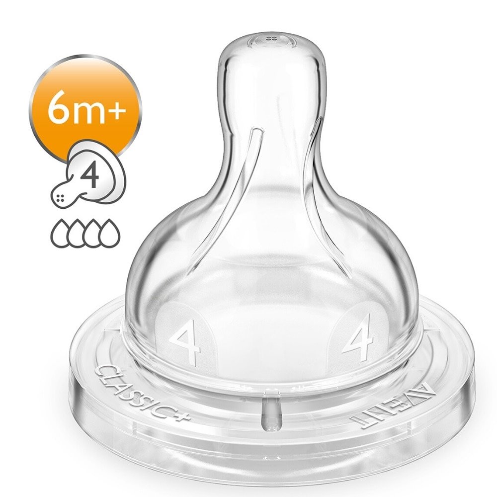 Bico para Mamadeira Philips Avent Anti-Cólica SCF634 N4 Transparente