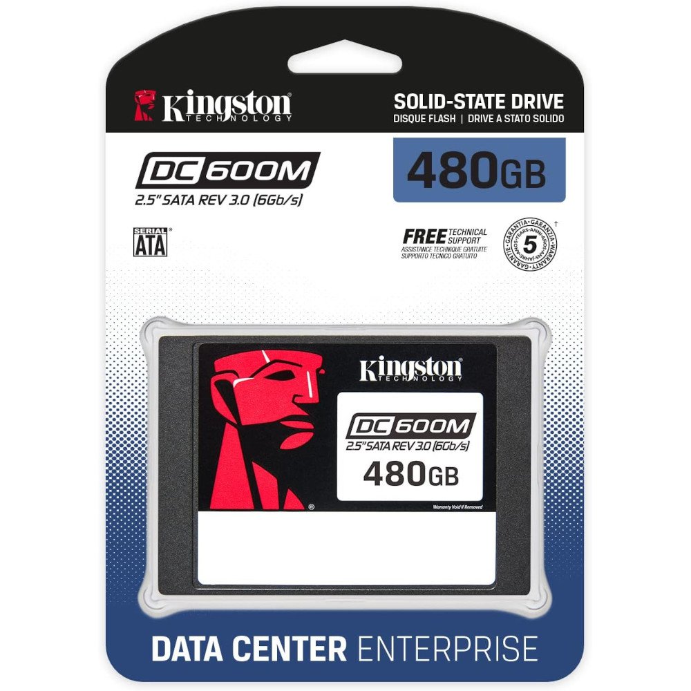 Ssd 480gb Sata3 Sff Kingston Enterprise Sedc600m Para Servidores E Data Centers, Para Cargas De Trabalho De Uso Misto, Sedc600m/480g