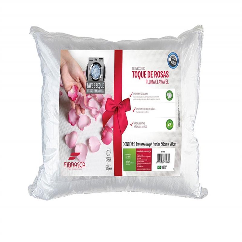 Travesseiro Toque De Rosas Fibra Plumax Lavável