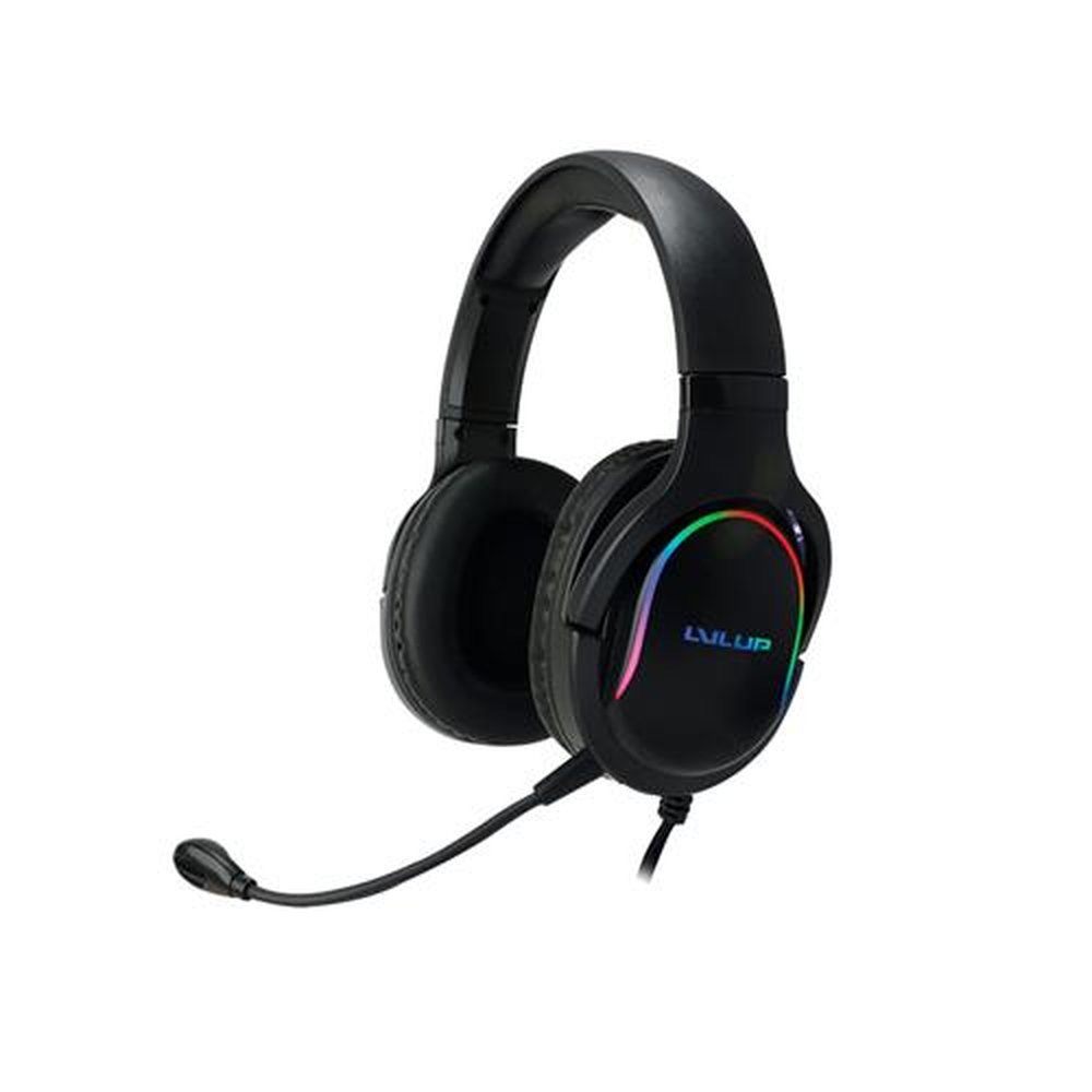 Gaming Headset Light Up Stereo Level UP Para Xbox, PS, Switch, PC E Mobile