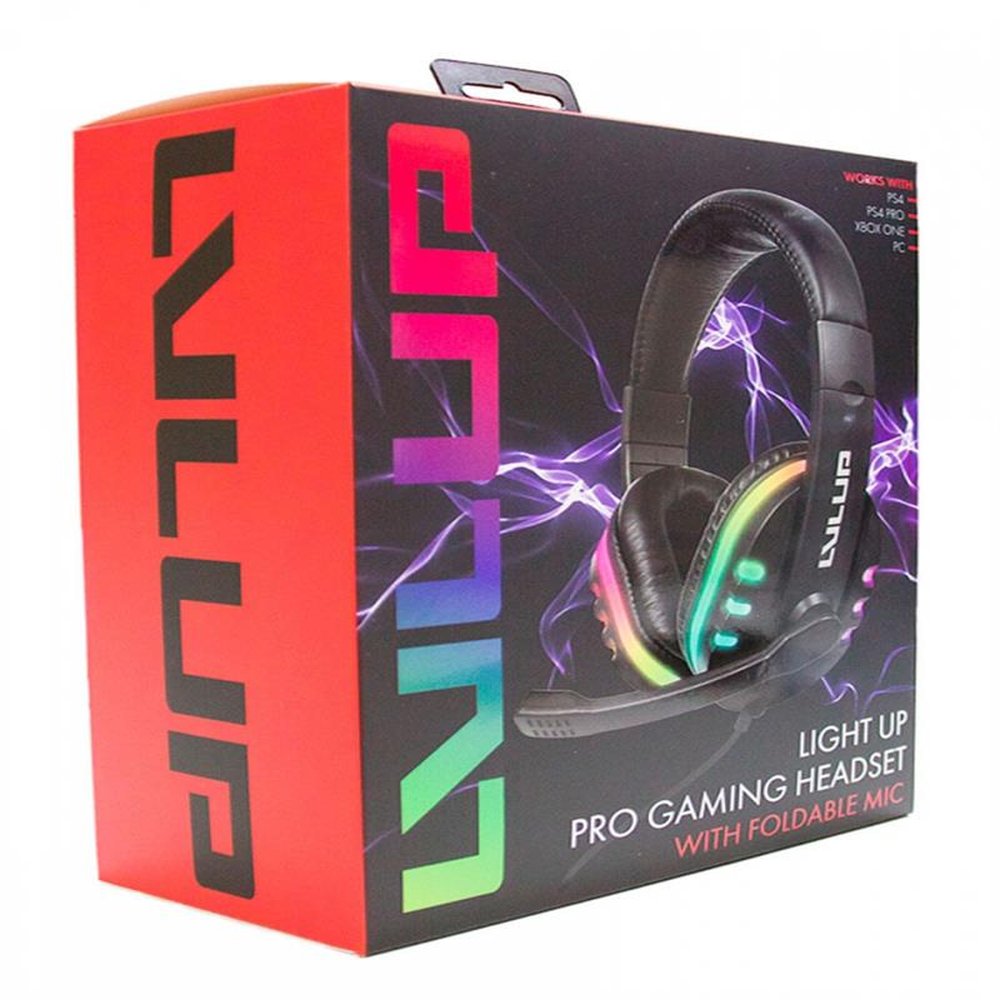 Pro Gaming Led Headset Level UP Para Xbox, PS, Switch, PC E Mobile