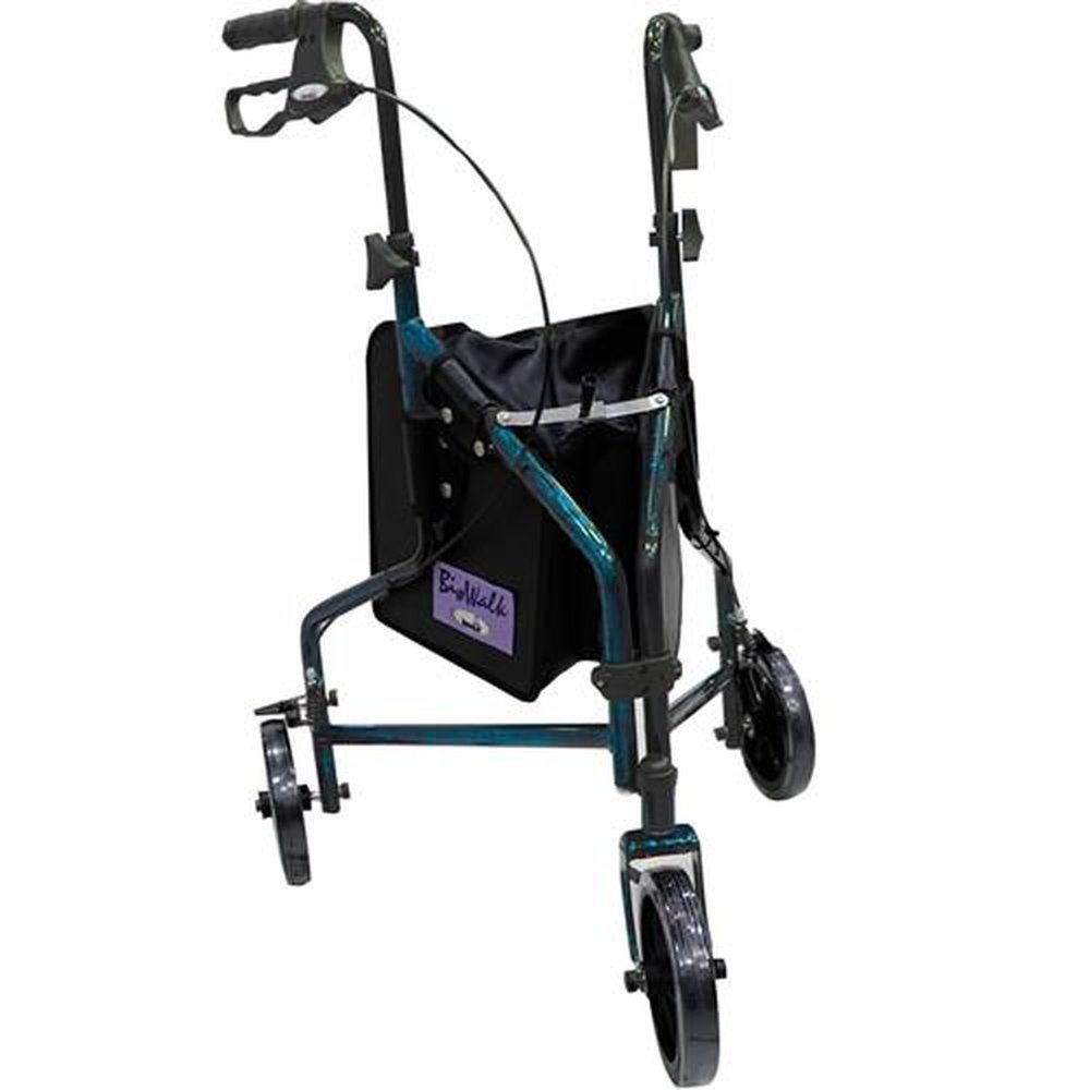 Andador Biowalk Dobrável Com 3 Rodas - Azul