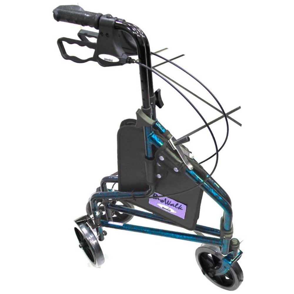 Andador Biowalk Dobrável Com 3 Rodas - Azul