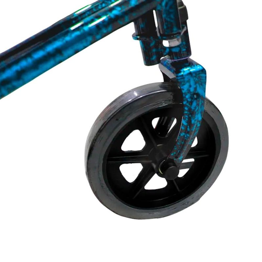 Andador Biowalk Dobrável Com 3 Rodas - Azul