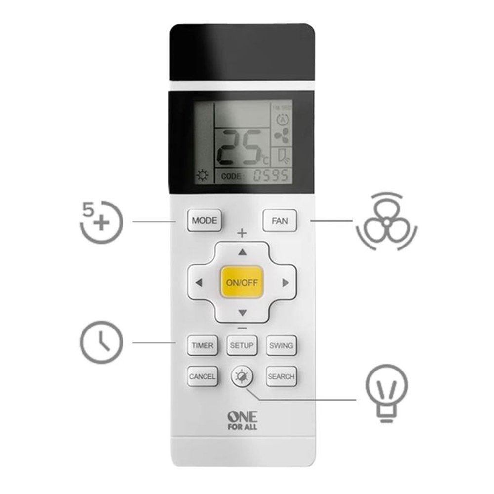 Controle Remoto Universal Para Ar Condicionado Com Visor LCD Retroiluminado