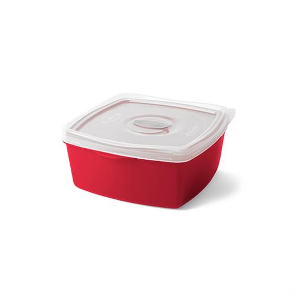 Pote Retangular 1,3L Plasvale - Vermelho