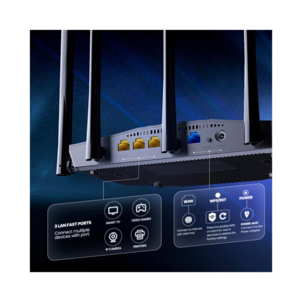 Roteador Wi-Fi 6 Tenda, AX1500, Wi-Fi 6, Gigabit, Dual Band, TX2 PRO