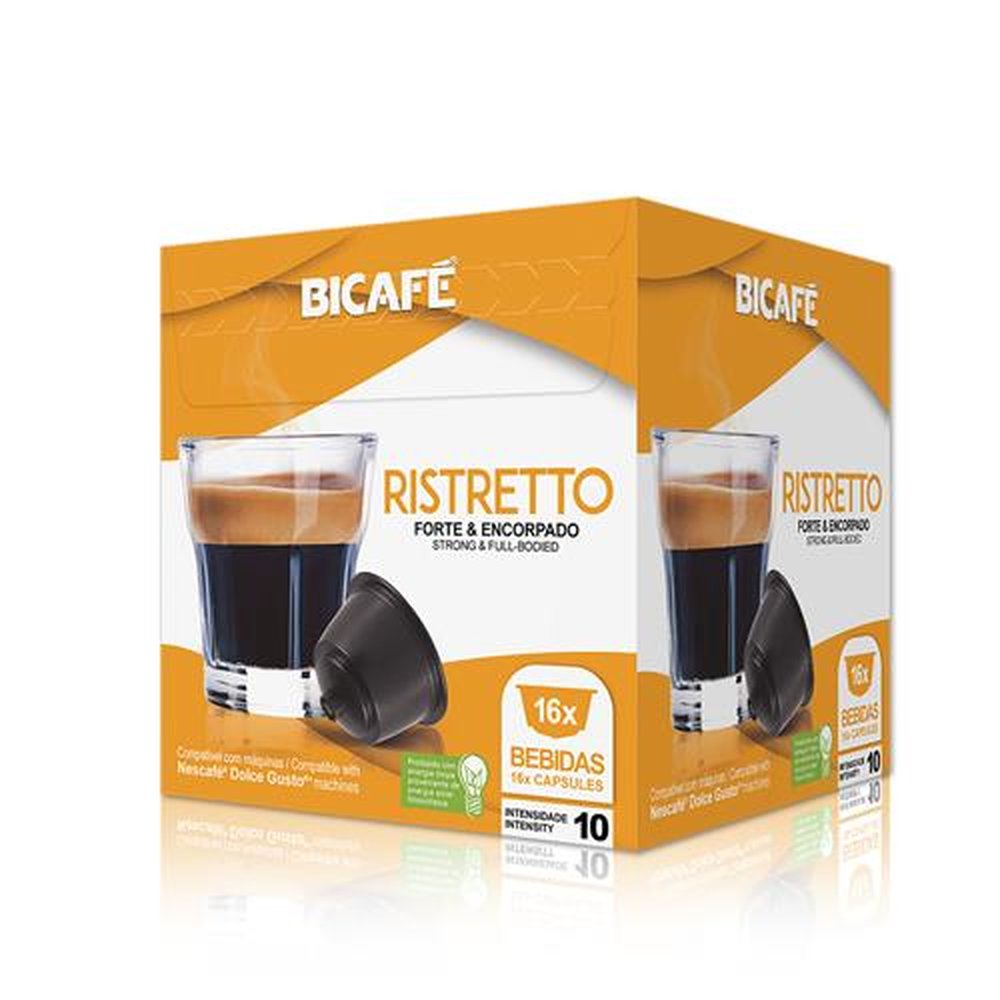 Bicafé Ristretto - 16 cápsulas ( Embalagem contém 12 caixas com 16 cápsulas, cada cápsulas serve 1 bebida)