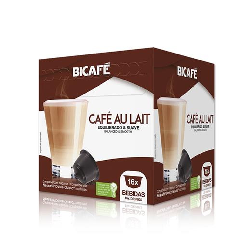 Bicafé Cafe com Leite - 16 cápsulas ( Embalagem contém 12 caixas com 16 cápsulas, cada cápsulas serve 1 bebida)