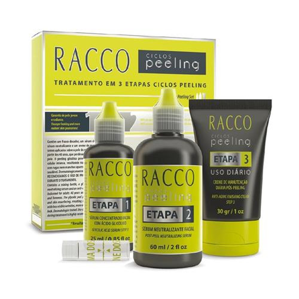 Tratamento Em 3 Etapas Ciclos Peeling Racco (Kit contém 3 unidades)