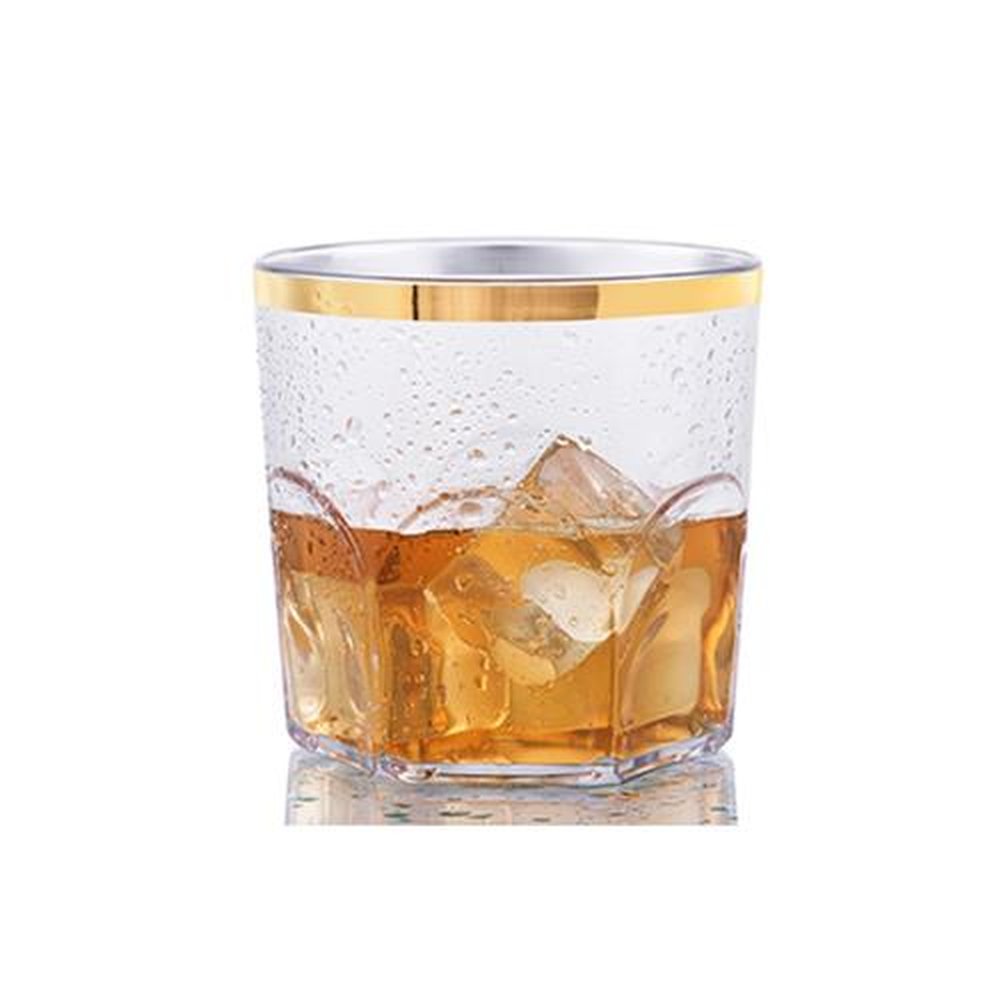 30unid - Copo de whisky 340ml - Ouro cristal