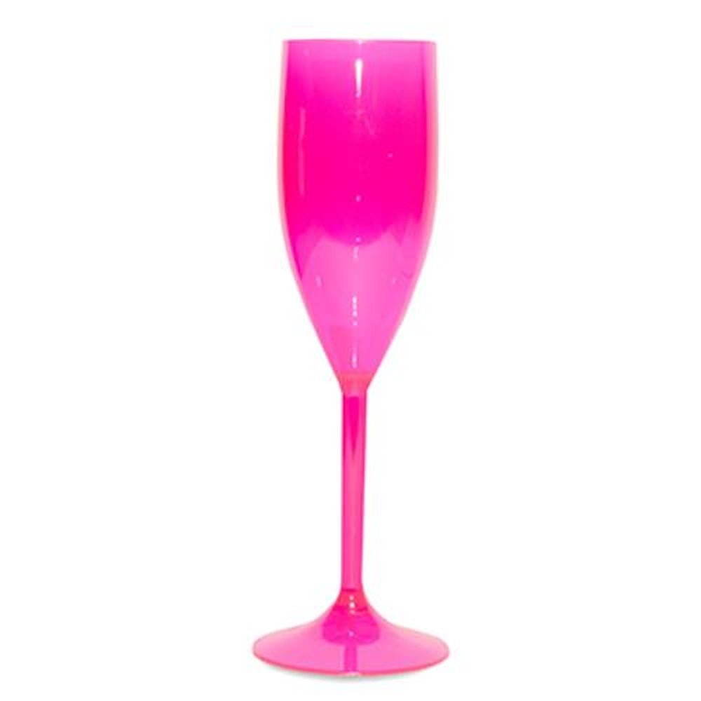 30unid - Taça de Champanhe 150ml - Neon rosa