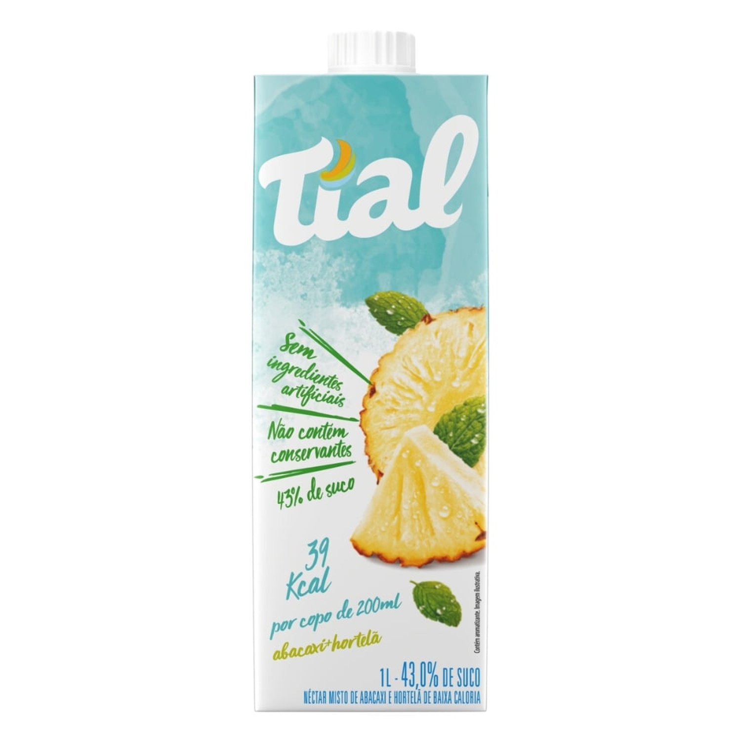 Suco Tial Nectar Abacaxi Hortelã Baixa Caloria 1 Litro - Embalagem 12 Unidades