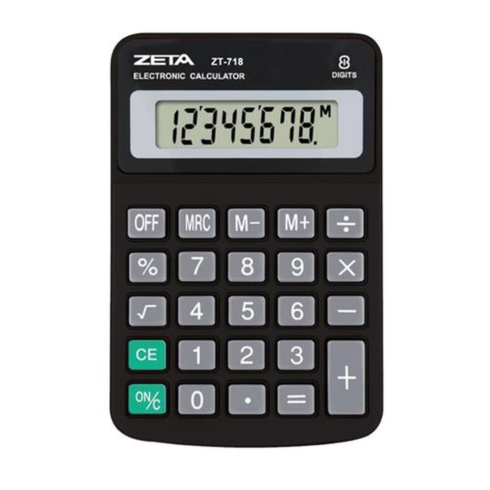 Calculadora de Mesa 8 Dígitos Compacta, Ideal para espaços pequenos - ZETA