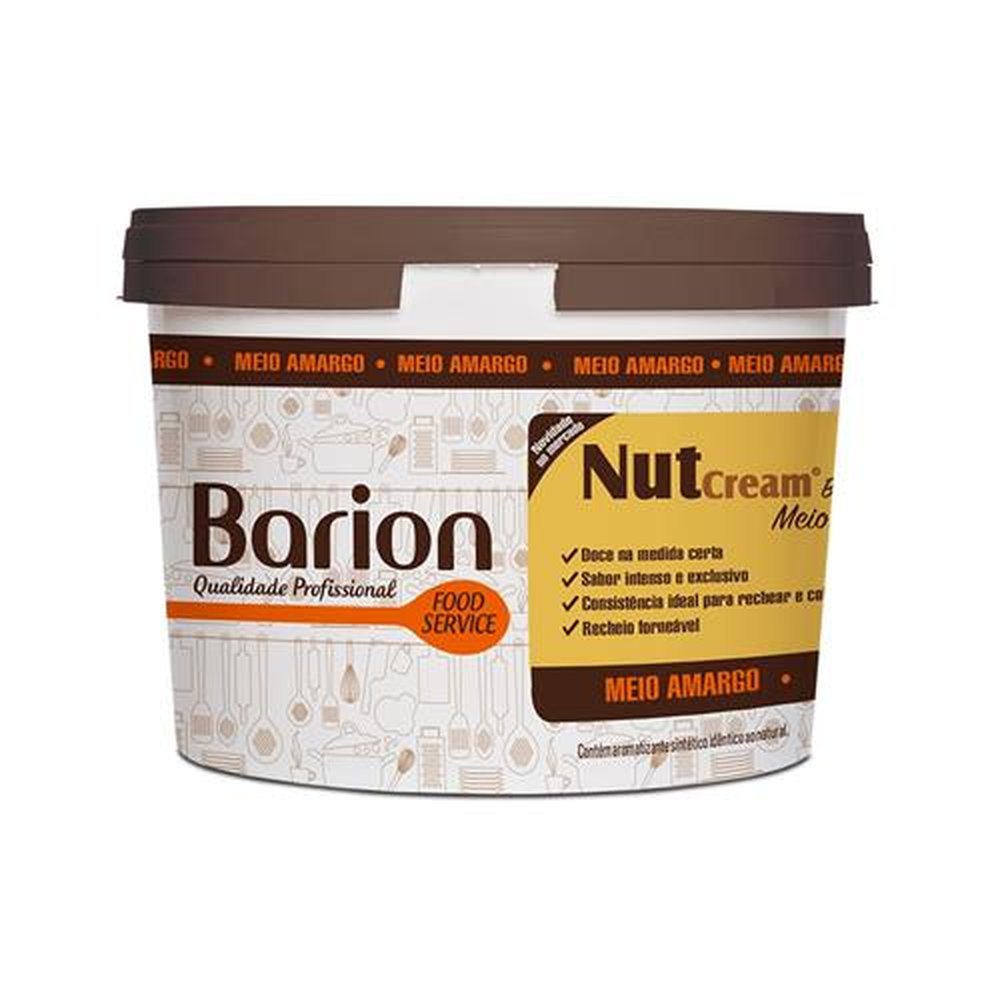Nut Cream - Meio Amargo Balde Com 3Kg - Barion